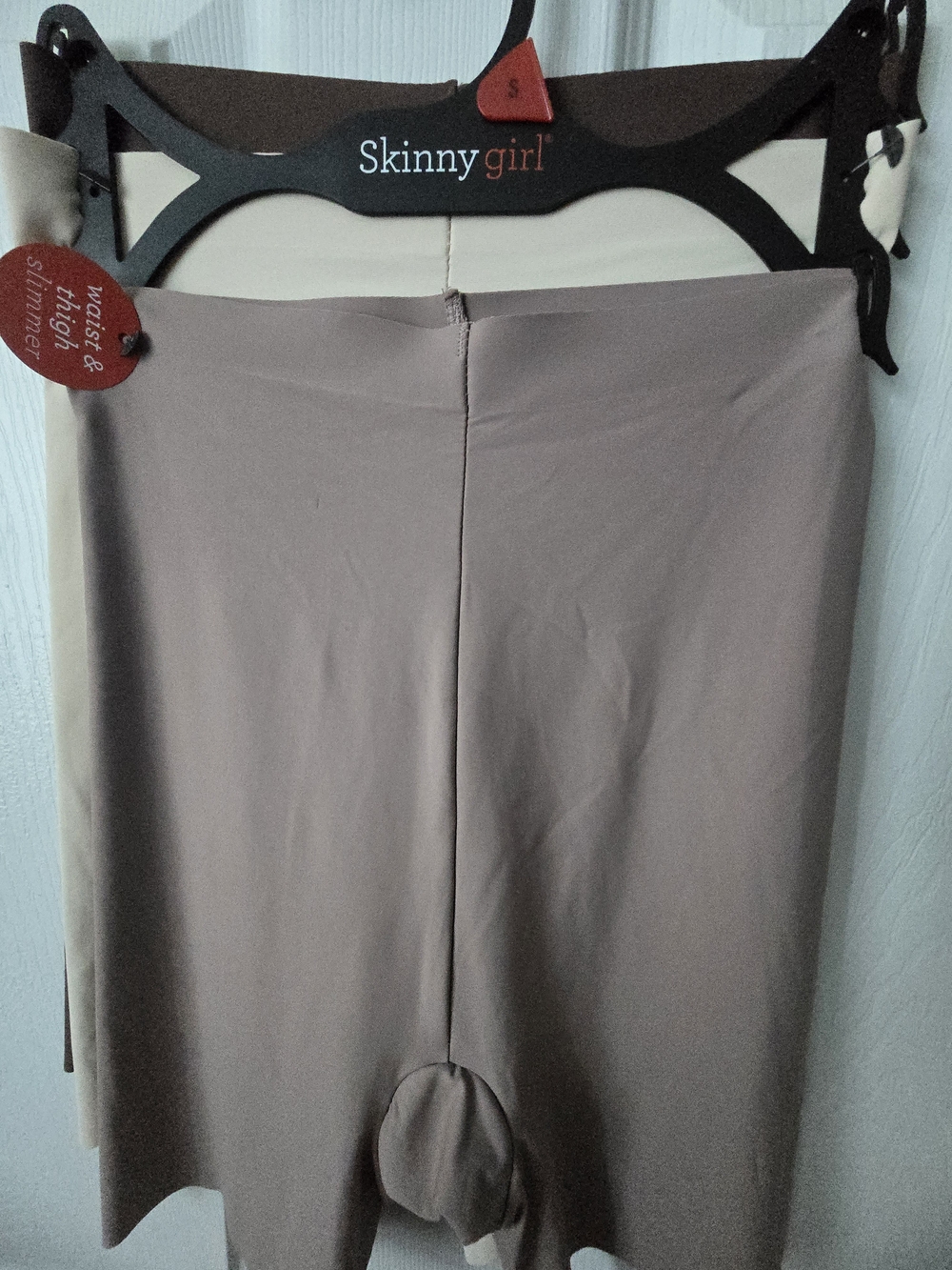 Skinnygirl Taupe High-Waist Sculpting Bike Shorts